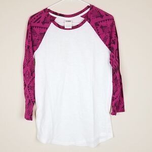 PINK Victoria Secret Baseball Raglan Sleeve Aztac Print Shirt